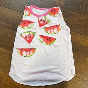 Girls' Pink Watermelon Burnout Tank Top - Kids Shirt